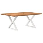 vidaXL Table à manger avec bord vivant 180x100x74 cm bois massif chêne