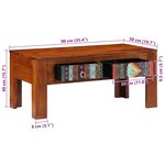 vidaXL Table basse 90x50x40 cm bois d'acacia massif