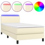 vidaXL Sommier à lattes de lit et matelas et LED Crème 100x200 cm