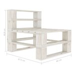 vidaXL Canapé de milieu palette de jardin bois blanc