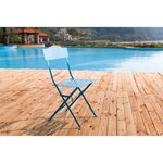 Set bistrot 2 personnes - Table 70x70 cm + 2 chaises - Acier  thermolaqué - Bleu - HIENO