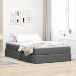 vidaXL Lit avec rangement et matelas Gris foncé 120 x 200 cm Polyester