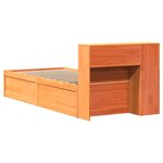 vidaXL Cadre de lit sans matelas cire marron 75x190 cm bois pin massif