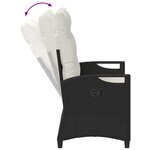 vidaXL Banc de jardin avec oreiller Noir et Crème 105 x 60 x 112 cm