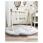Tapis de jeu nuage en peluche Gris clair