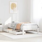vidaXL Cadre de lit avec tiroirs sans matelas blanc 75x190 cm