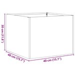 vidaXL Jardinière rouillé 40x40x30 cm acier inoxydable