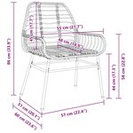 vidaXL Ensemble de salle à manger pour jardin 9 Pièces Noir polyrotin