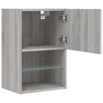 vidaXL Meuble TV avec lumières LED sonoma gris 40 5x30x60 cm