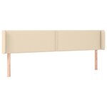vidaXL Tête de lit avec oreilles Crème 163x16x78/88 cm Tissu