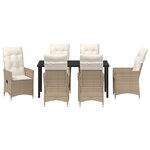 vidaXL Ensemble de salle à manger pour jardin 7 Pièces Beige Poly rotin