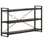 vidaXL Bibliothèque à 3 niveaux Noir 140x30x80 cm Bois de manguier