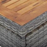 vidaXL Table d'extérieur Gris Résine tressée et bois d'acacia solide