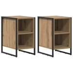 vidaXL Table de chevet 2 Pièces Chêne artisan 39.5 x 30 x 50 cm