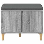 vidaXL Banc d'entrée avec coussin Gris Sonoma 60 x 38 x 46 cm