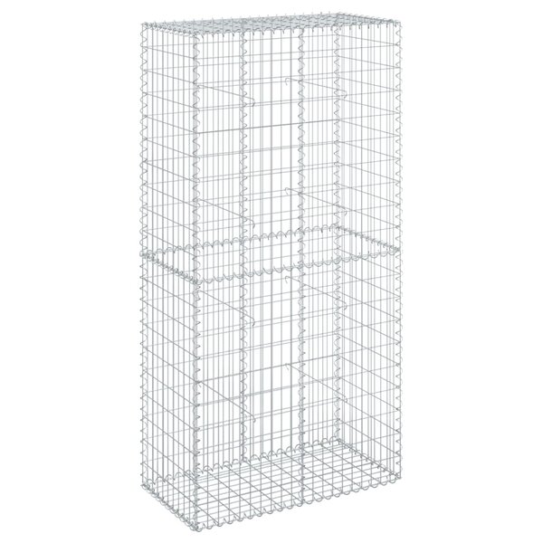 vidaXL Panier gabion avec couvercle 100x50x200 cm fer galvanisé