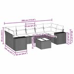 vidaXL Salon de jardin 8 Pièces avec coussins gris clair résine tressée