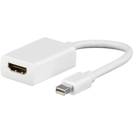 Câble adaptateur Goobay Mini DisplayPort mâle 1.1 vers HDMI femelle (Type A) 10cm (Blanc)