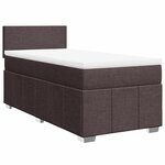 vidaXL Sommier à lattes de lit avec matelas Marron foncé 90x200 cm