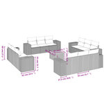 vidaXL Salon de jardin avec coussins 13 Pièces beige résine tressée
