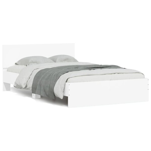vidaXL Cadre de lit sans matelas blanc 135x190 cm