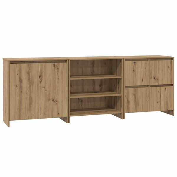 vidaXL Buffets 3 Pièces chêne artisanal 70 x 41 x 75 cm Bois d'ingénierie