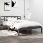 vidaXL Cadre de lit Gris Bois massif 200x200 cm