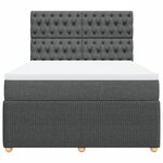 vidaXL Sommier à lattes de lit avec matelas Gris foncé 140x200cm Tissu