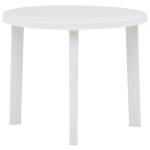 vidaXL Table de jardin Blanc 89 cm Plastique
