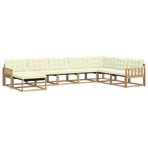 vidaXL Ensemble de canapés d'extérieur 8 pc Blanc et crème