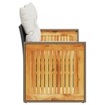 vidaXL Canapé de jardin avec coussins 2 places noir résine tressée