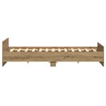 vidaXL Cadre de lit avec tête de lit Chêne artisanal 203 x 203 x 50 cm