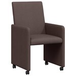vidaXL Chaises de Salle à Manger avec Roues 2 pc tissu Marron foncé