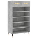 vidaXL Armoire à chaussures gris béton 60x35x105 cm bois d'ingénierie