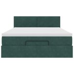 vidaXL Cadre de lit ottoman avec matelas vert foncé 140x200 cm velours