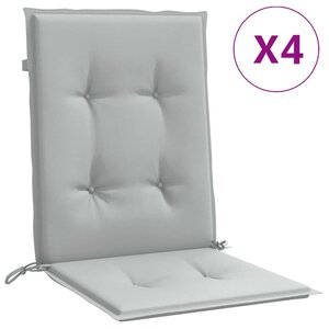 vidaXL Coussins de chaise à dossier bas lot de 4 gris clair mélangé
