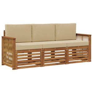 vidaXL Ensembles de canapés avec coussin 3 Pièces Bois d'Acacia Massif