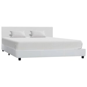 vidaXL Cadre de lit sans matelas blanc similicuir 160x200 cm