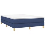 vidaXL Sommier à lattes de lit avec matelas Bleu 140x190 cm Tissu