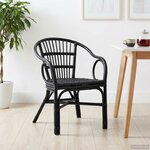 vidaXL Chaise empilable Noir 58 x 60 x 81 cm Rotin