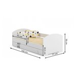 Lit enfant LUK BAR+SZU 140x70 REQUIN tiroir de rangement avec matelas