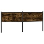 vidaXL Tête de lit chêne fumé 190 cm bois d'ingénierie et acier