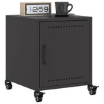 vidaXL Tables de chevet 2 Pièces noir 36x39x43 5 cm acier