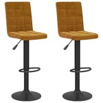 vidaXL Tabourets de bar lot de 2 marron velours