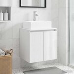vidaXL Vanité de lavabo mural Blanc brillant 49 5 x 41 x 62 5 cm