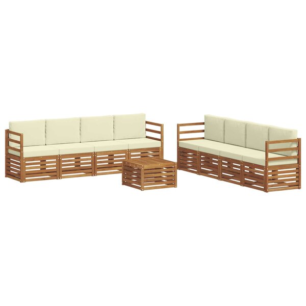 vidaXL Ensembles de canapés avec coussin 9 Pièces Naturel et Crème