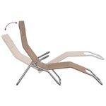 vidaXL Chaises longues pliables 2 Pièces taupe textilène et acier