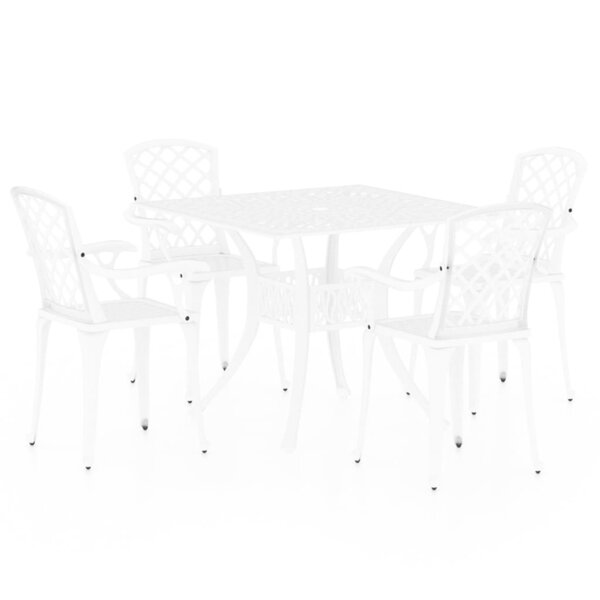 vidaXL Ensemble de bistro 5 Pièces Aluminium coulé Blanc