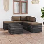 vidaXL Salon palette de jardin 6 Pièces avec coussins bois de pin massif