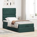 vidaXL Cadre de lit ottoman avec matelas vert foncé 80x200 cm velours